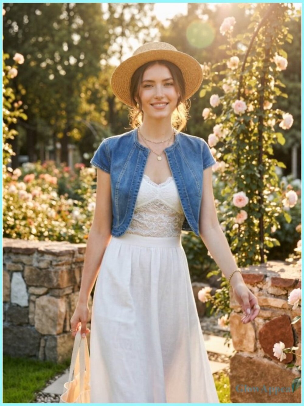 Women's Cropped Denim Jacket Short Sleeve Slim Fit Casual Summer Blazer - Picture 7 of 7